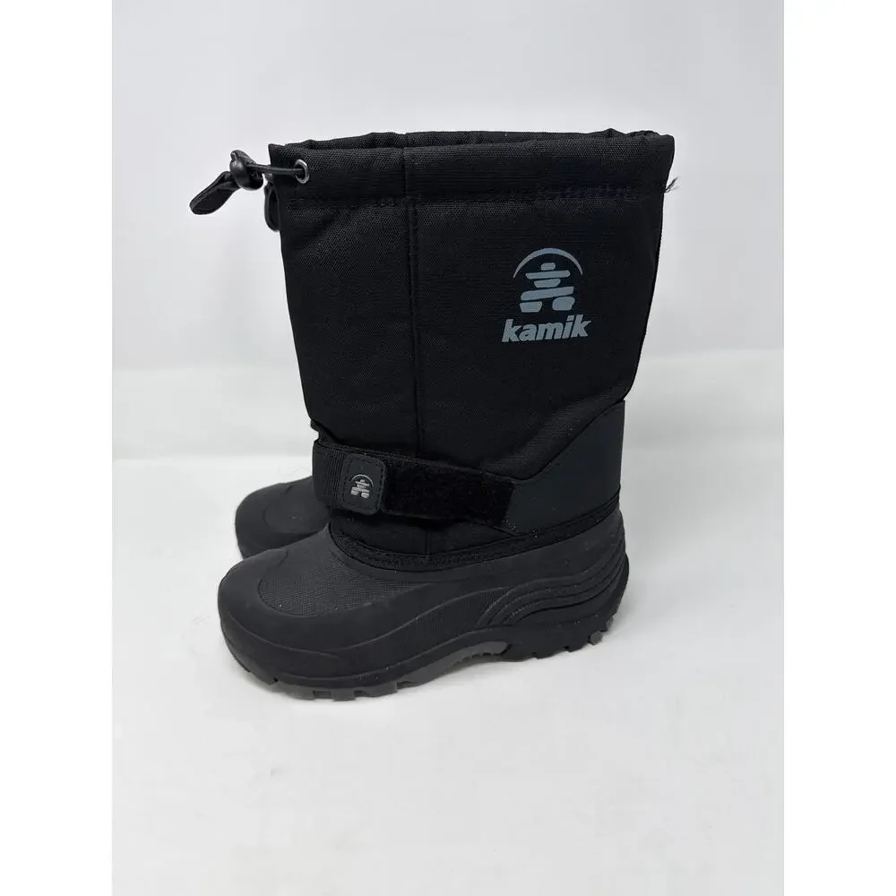 Kamik Waterbug Size 2 Kids Black Waterproof Insulated Winter Snow Boots -40F